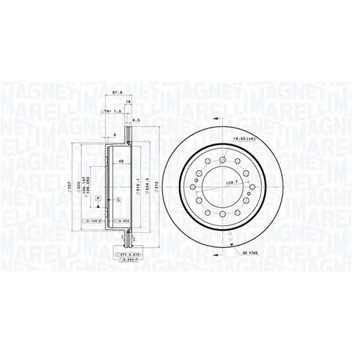 Brzdový kotúč MAGNETI MARELLI 360406071401
