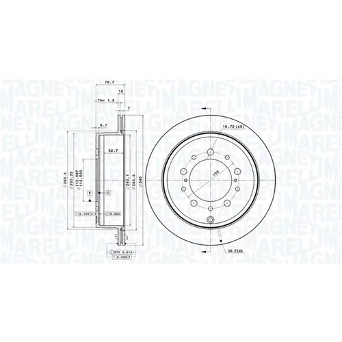 Brzdový kotúč MAGNETI MARELLI 360406080001
