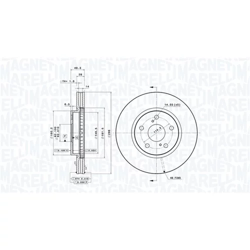 Brzdový kotúč MAGNETI MARELLI 360406089501