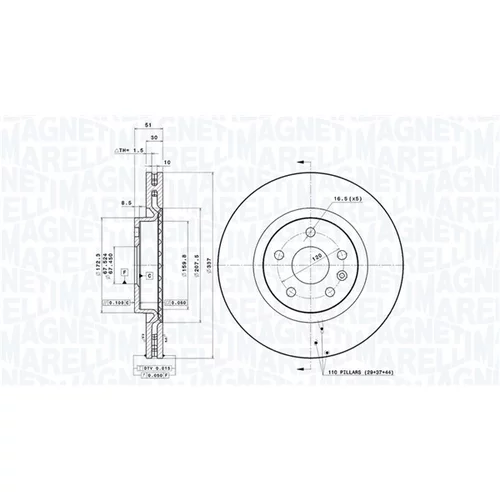 Brzdový kotúč MAGNETI MARELLI 360406111101