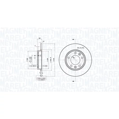 Brzdový kotúč MAGNETI MARELLI 360406140001