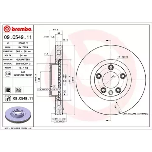 Brzdový kotúč MAGNETI MARELLI 360406166201