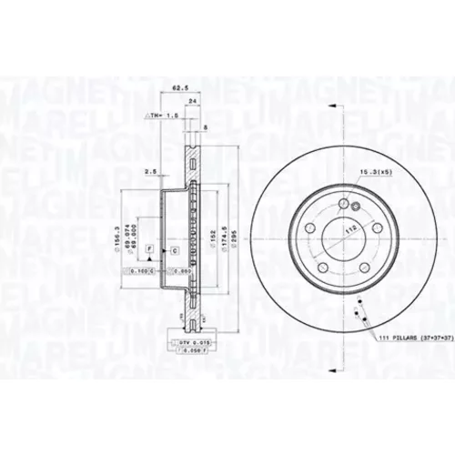 Brzdový kotúč MAGNETI MARELLI 360406187804
