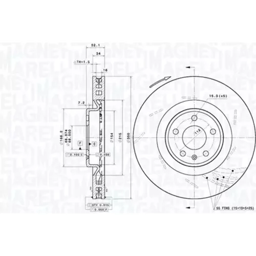 Brzdový kotúč MAGNETI MARELLI 360406190301