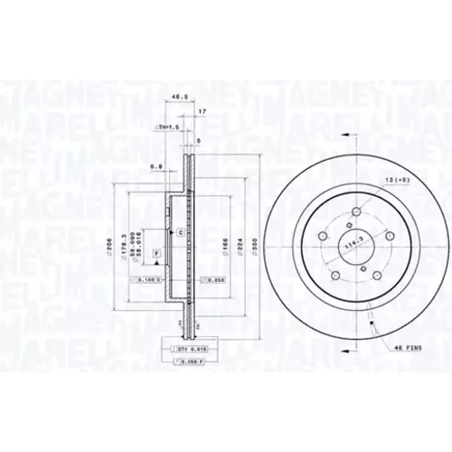 Brzdový kotúč MAGNETI MARELLI 360406197101