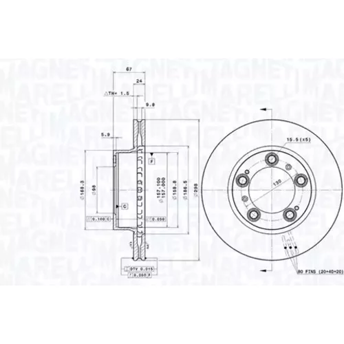 Brzdový kotúč MAGNETI MARELLI 360406199001