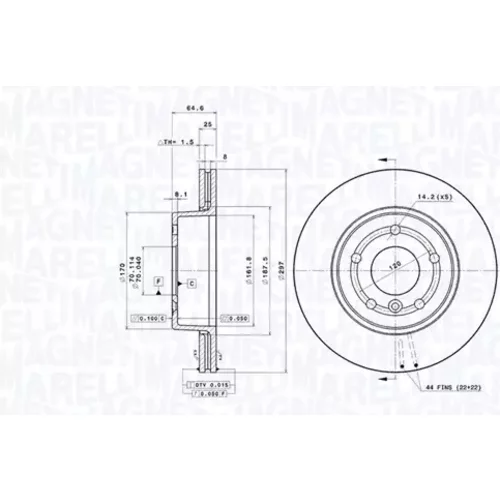Brzdový kotúč MAGNETI MARELLI 360406199501