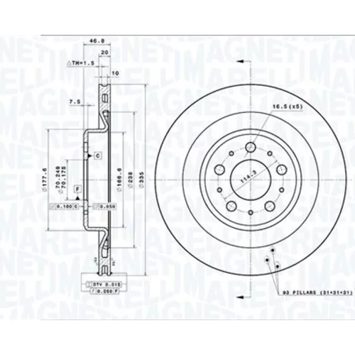 Brzdový kotúč MAGNETI MARELLI 360406212101