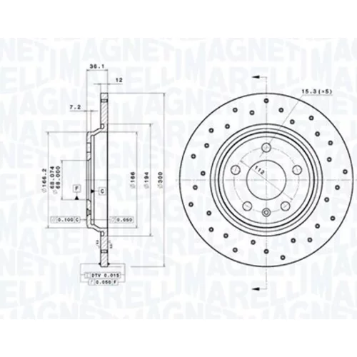 Brzdový kotúč MAGNETI MARELLI 360406214902