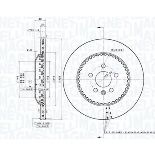 Brzdový kotúč MAGNETI MARELLI 360406215904