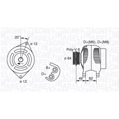 Alternátor MAGNETI MARELLI 063321854010
