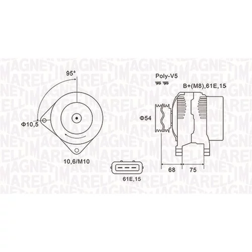 Alternátor MAGNETI MARELLI 063731584010