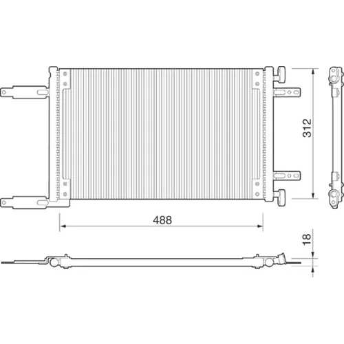 Kondenzátor klimatizácie 350203148000 (MAGNETI MARELLI)