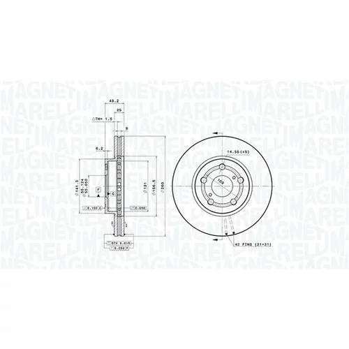 Brzdový kotúč MAGNETI MARELLI 360406046401