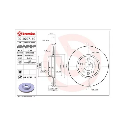 Brzdový kotúč MAGNETI MARELLI 360406050900