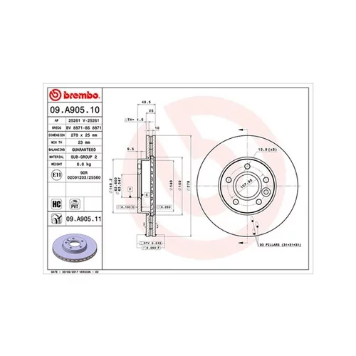 Brzdový kotúč MAGNETI MARELLI 360406107100