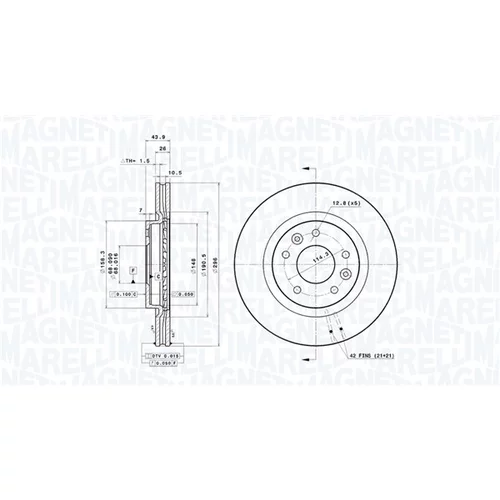 Brzdový kotúč MAGNETI MARELLI 360406156801