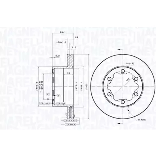 Brzdový kotúč MAGNETI MARELLI 360406193701