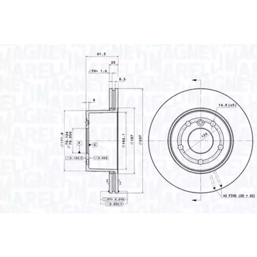 Brzdový kotúč MAGNETI MARELLI 360406195901