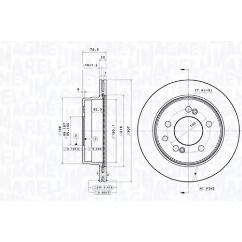 Brzdový kotúč MAGNETI MARELLI 360406202301