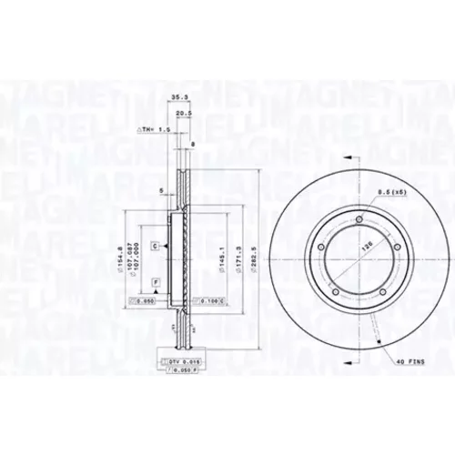 Brzdový kotúč MAGNETI MARELLI 360406206500