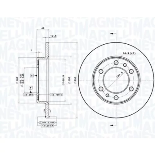 Brzdový kotúč MAGNETI MARELLI 360406216600