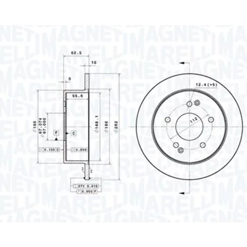 Brzdový kotúč MAGNETI MARELLI 360406219401