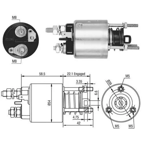 Elektromagnetický spínač pre štartér MAGNETI MARELLI 940113050473