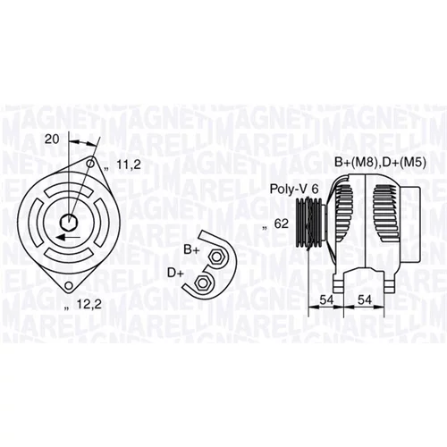 Alternátor MAGNETI MARELLI 063731223010