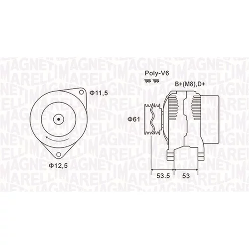 Alternátor MAGNETI MARELLI 063731698010