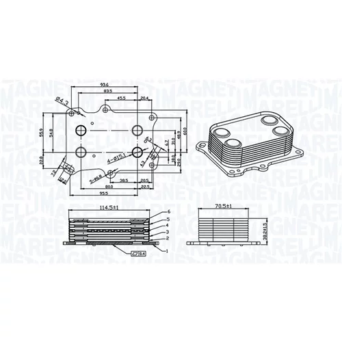 Chladič motorového oleja MAGNETI MARELLI 350300004300
