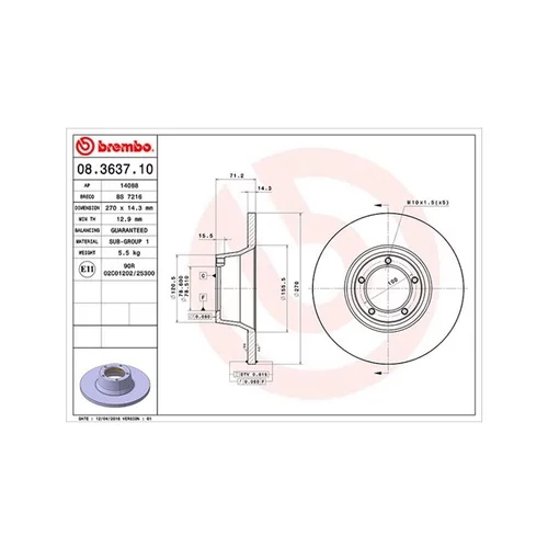 Brzdový kotúč MAGNETI MARELLI 360406024400