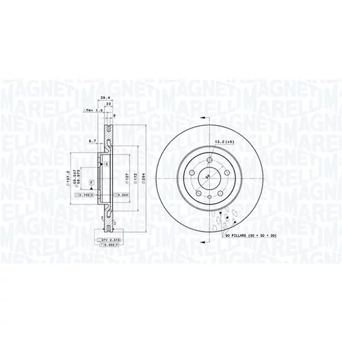 Brzdový kotúč MAGNETI MARELLI 360406028901