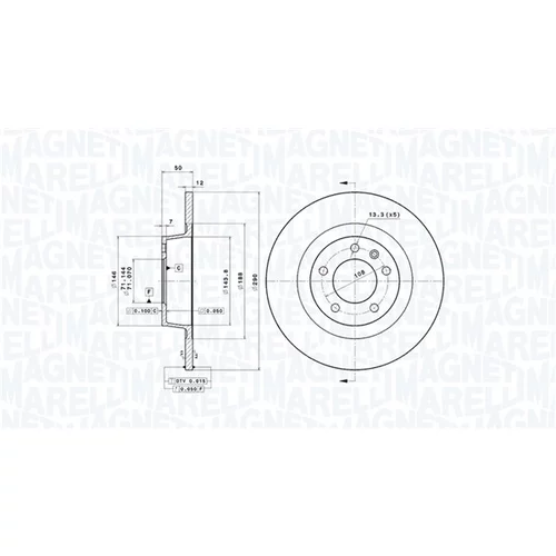 Brzdový kotúč MAGNETI MARELLI 360406065201