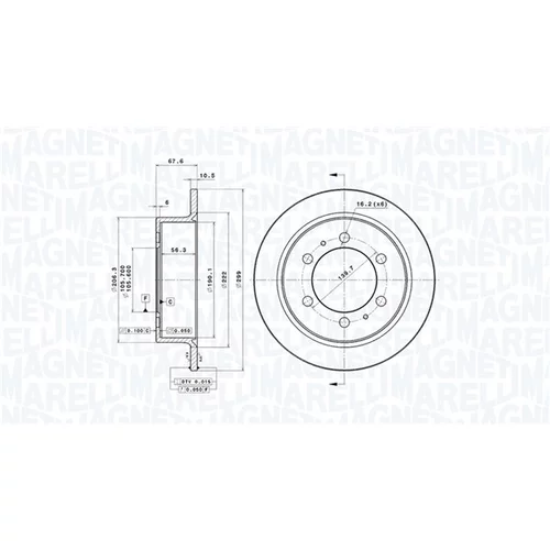 Brzdový kotúč MAGNETI MARELLI 360406075501