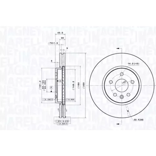 Brzdový kotúč MAGNETI MARELLI 360406185601