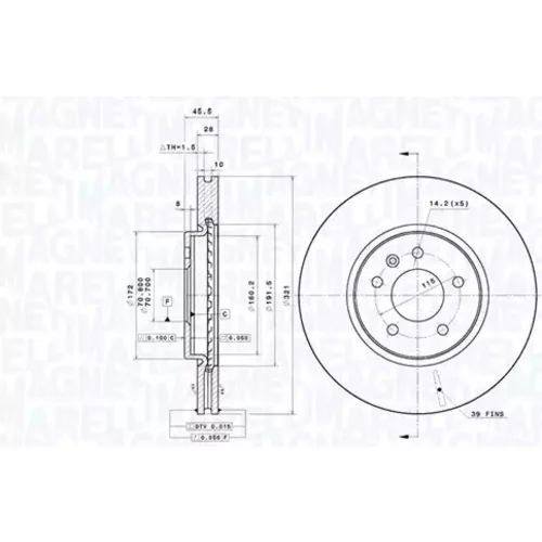 Brzdový kotúč MAGNETI MARELLI 360406192201