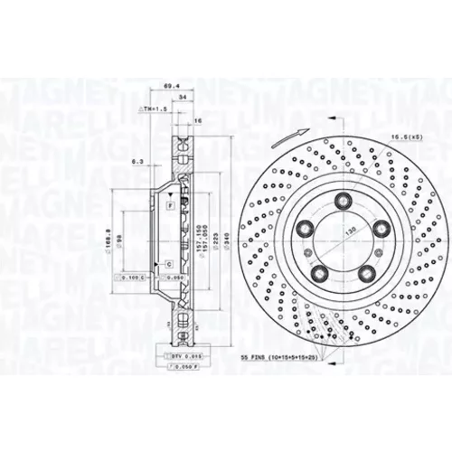 Brzdový kotúč MAGNETI MARELLI 360406201201