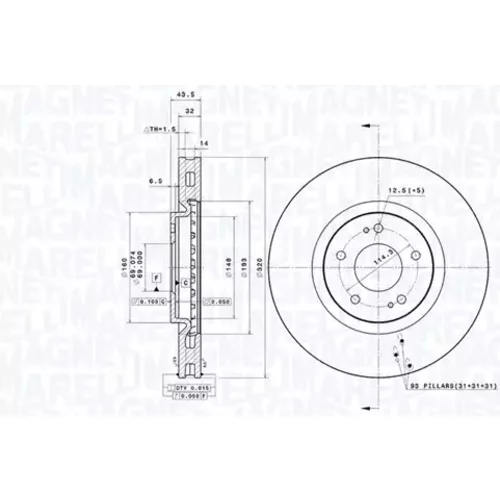 Brzdový kotúč MAGNETI MARELLI 360406206301