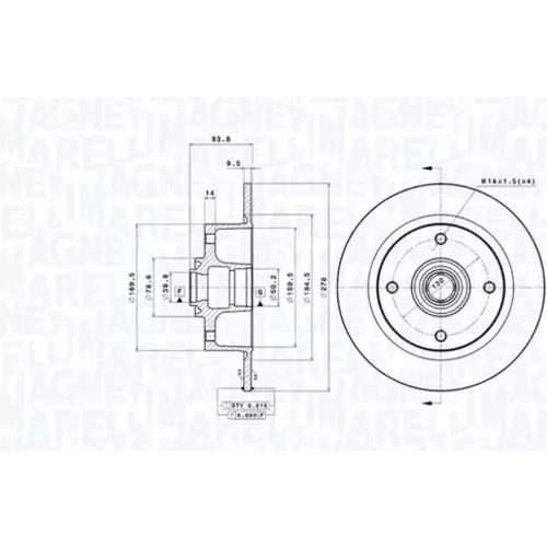 Brzdový kotúč MAGNETI MARELLI 360406208800