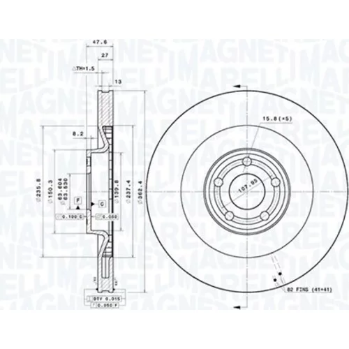 Brzdový kotúč MAGNETI MARELLI 360406216001
