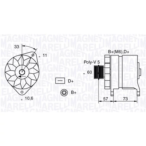 Alternátor MAGNETI MARELLI 063321156010