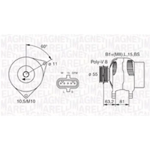 Alternátor MAGNETI MARELLI 063731699010
