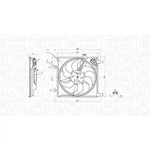 Ventilátor chladenia motora MAGNETI MARELLI 069422895010