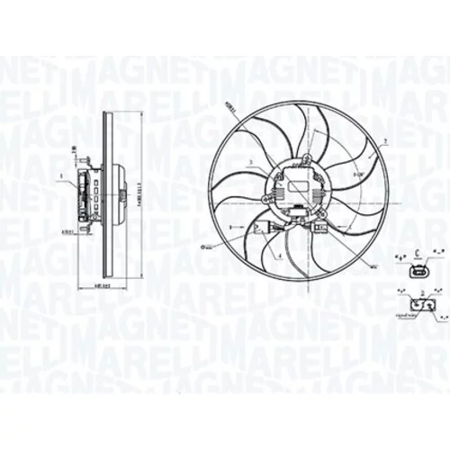 Ventilátor chladenia motora MAGNETI MARELLI 069422908010
