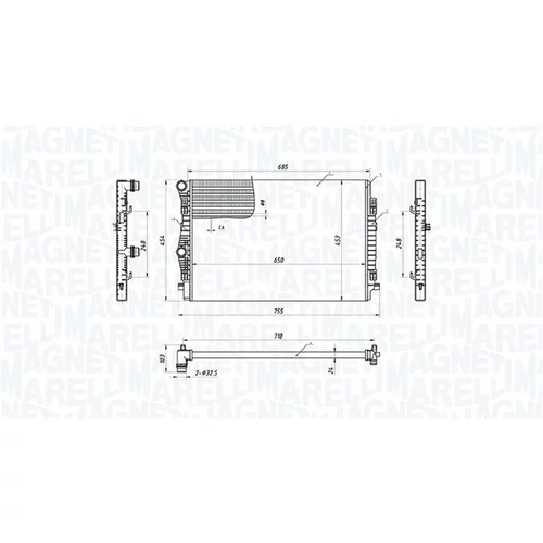 Chladič motora MAGNETI MARELLI 350213220900