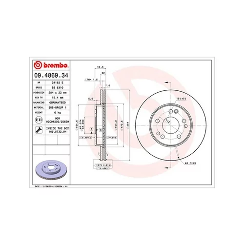 Brzdový kotúč MAGNETI MARELLI 360406031200