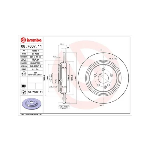 Brzdový kotúč 360406033401 (MAGNETI MARELLI)