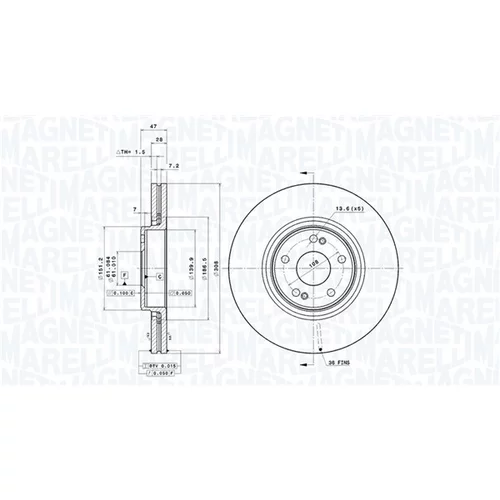 Brzdový kotúč MAGNETI MARELLI 360406093001