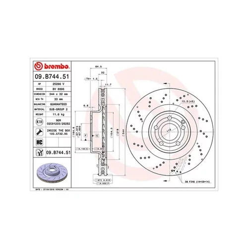 Brzdový kotúč MAGNETI MARELLI 360406115401